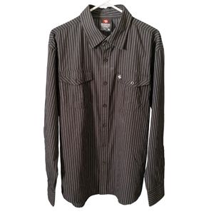 Vintage Southpole Dress Shirt Mens Size XL Black Striped Long Sleeve Button Down